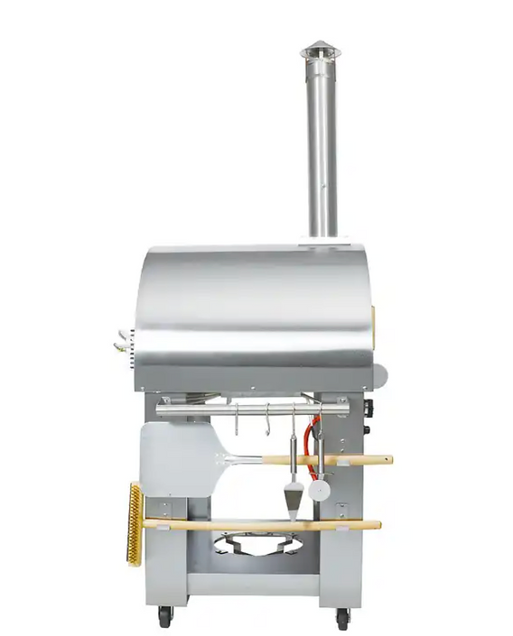 Kokomo 32 Inch Dual Fuel Gas or Wood Fired Stainless Steel Pizza Oven