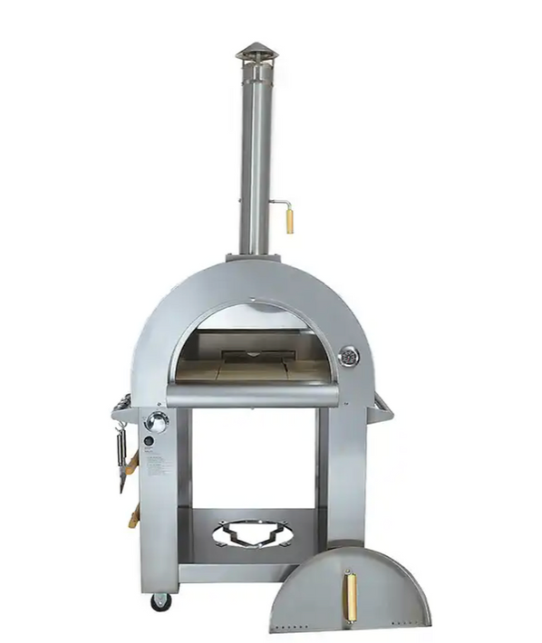 Kokomo 32 Inch Dual Fuel Gas or Wood Fired Stainless Steel Pizza Oven