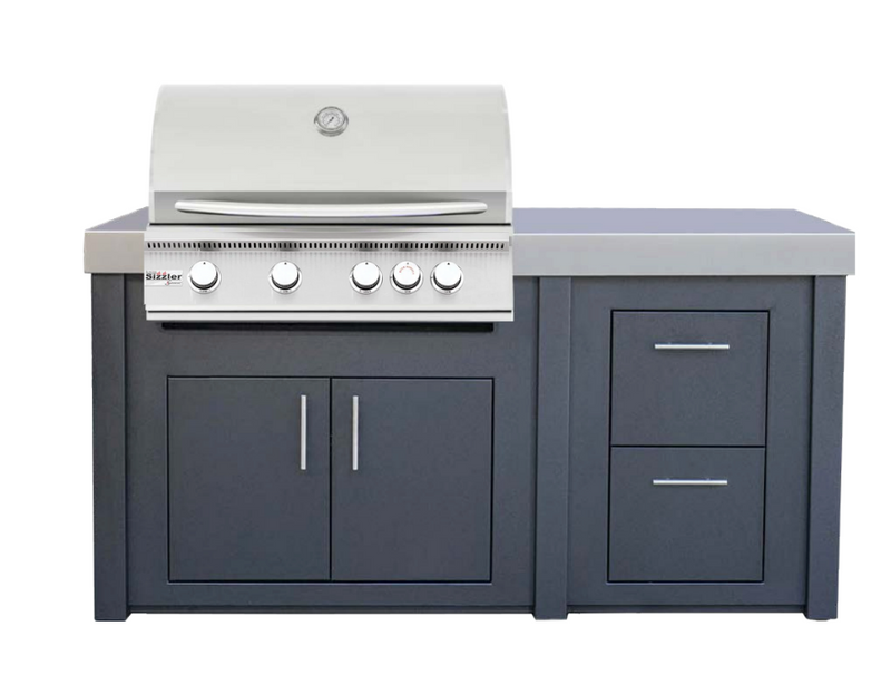 Marvel Signature 71” Island w/ Countertop 32” Summerset Sizzler