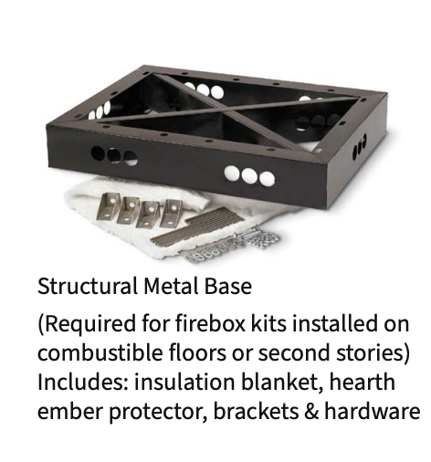 Mason Lite 8 Inch Tall Structural Metal Base for 63 Inch See-Through Fireboxes