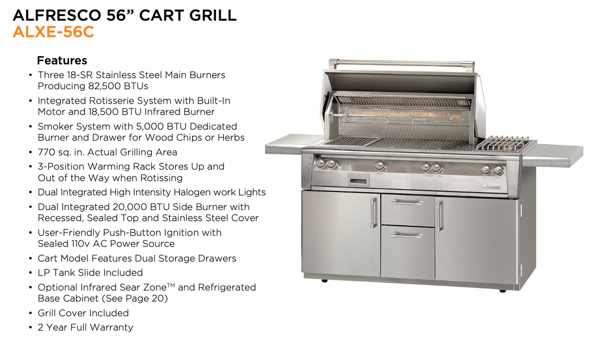 Buy Alfresco Grills - Sear Zone Gas Grill on Cart 36