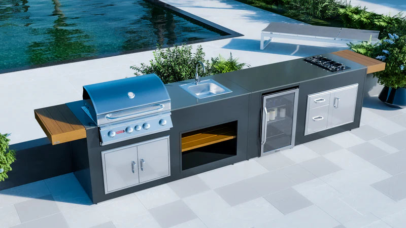 Grillandia Outdoor Kitchen Paired with Bull Angus Barbecue | 14.4ft