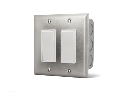 Dual Simple Switch Wall Plate with Gang Box, Infratech, 14-4405