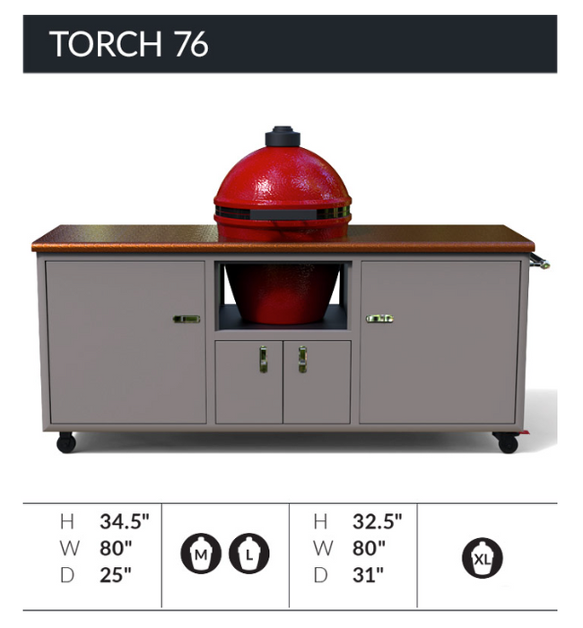 Challenger Torch 76" X-Large (Kamado Not included) Cart