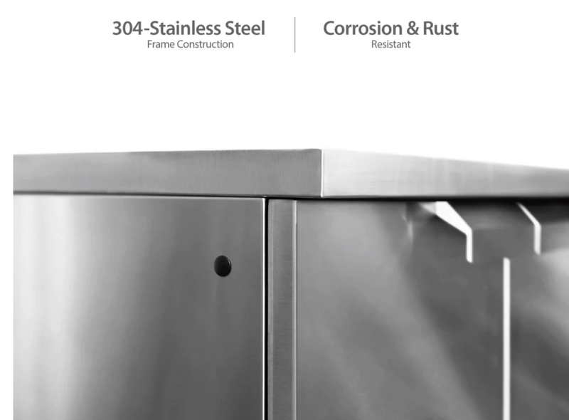 Outdoor Kitchen Stainless Steel 3 Piece Cabinet Set with 3-Drawer, Bar and Kamado Cabinet