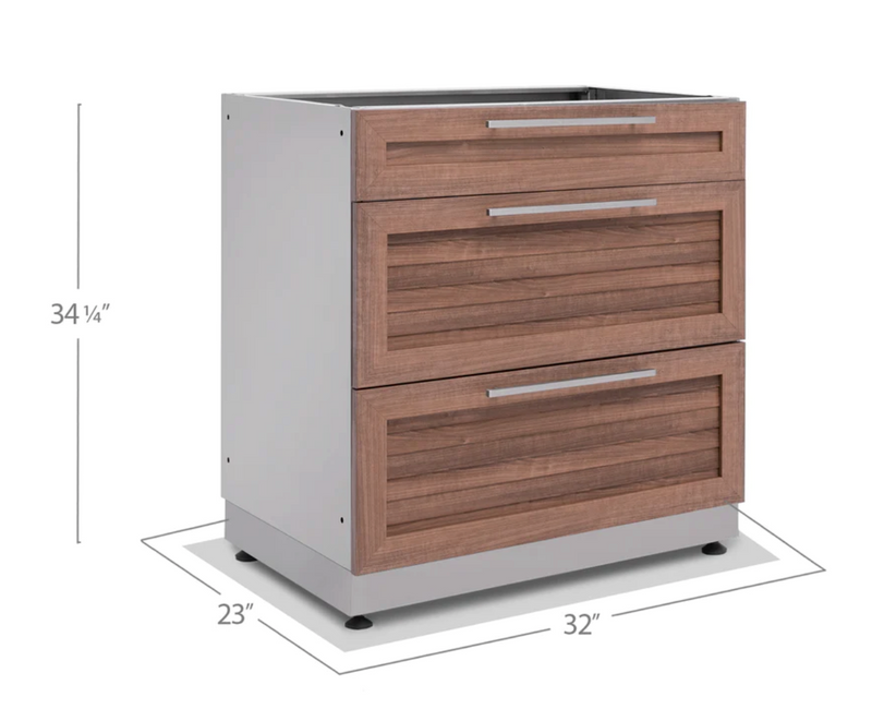 Outdoor Kitchen Stainless Steel Grove Double door + 3-Drawer + Sink Cabinet