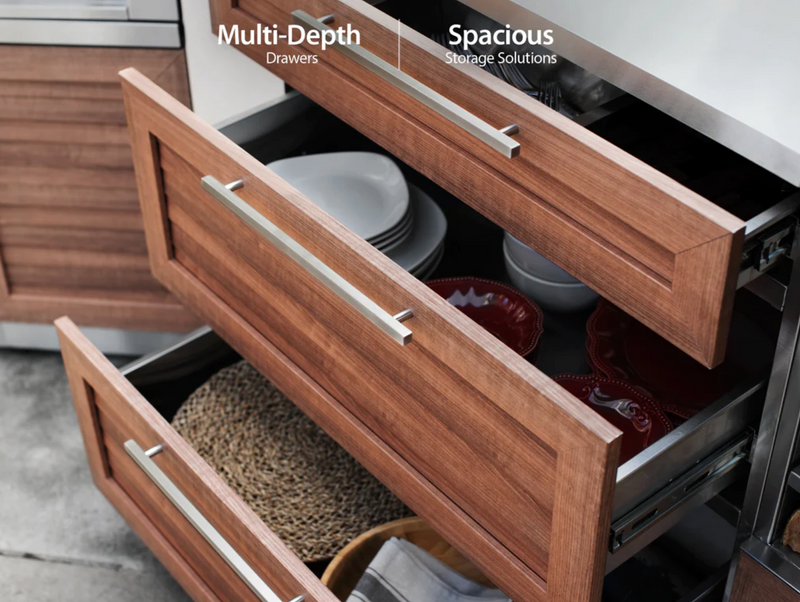 Outdoor Kitchen Stainless Steel Grove Double door + 3-Drawer + Sink Cabinet