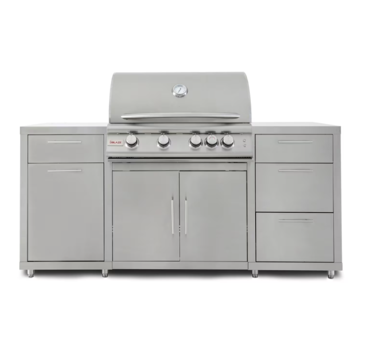 Blaze 6 ft Stainless Steel Outdoor Kitchen Island w/ Premium LTE 32-Inch Grill