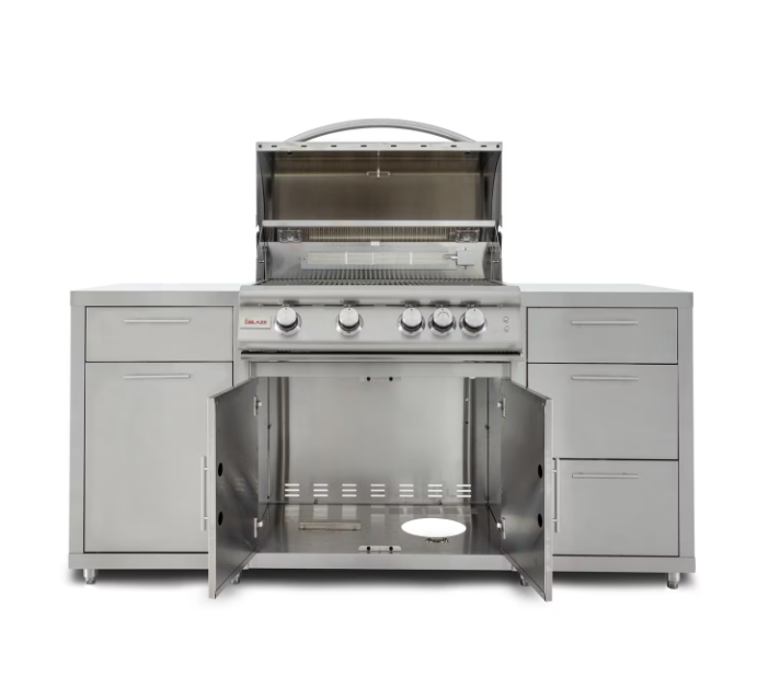 Blaze 6 ft Stainless Steel Outdoor Kitchen Island w/ Premium LTE 32-Inch Natural Gas Grill