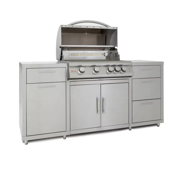 Blaze 6 ft Stainless Steel Outdoor Kitchen Island w/ Premium LTE 32-Inch Grill