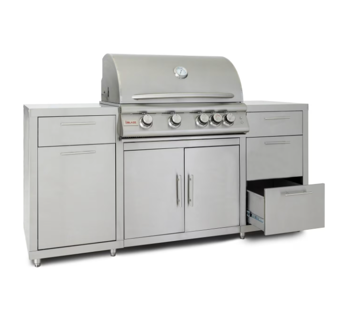 Blaze 6 ft Stainless Steel Outdoor Kitchen Island w/ Premium LTE 32-Inch Grill