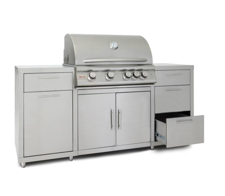 Blaze 6 ft Stainless Steel Outdoor Kitchen Island w/ Premium LTE 32-Inch Natural Gas Grill