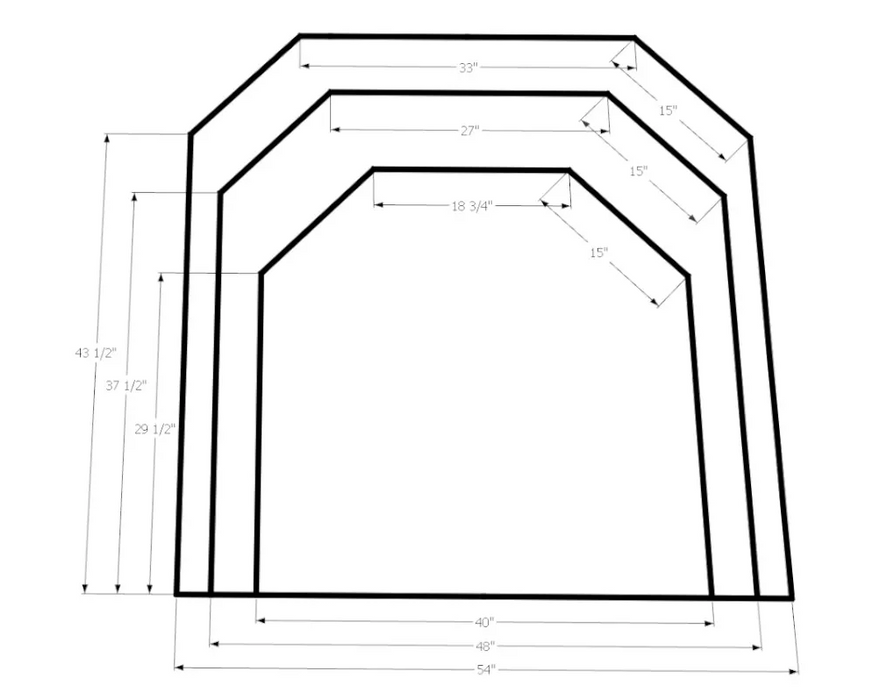 Diamond Hearths Standard Or Corner Hearth Pad - Traditional Edge- Type I - Standard-Black Knight