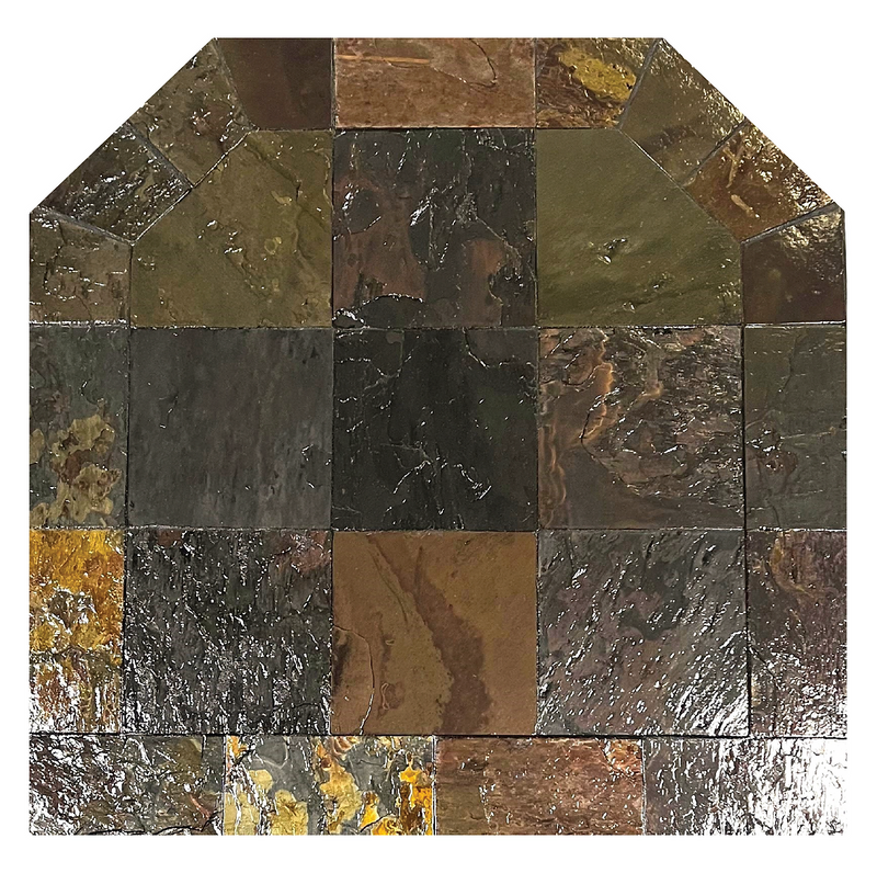 Diamond Hearths Standard Or Corner Hearth Pad - Traditional Edge- Type I - Peacock Slate