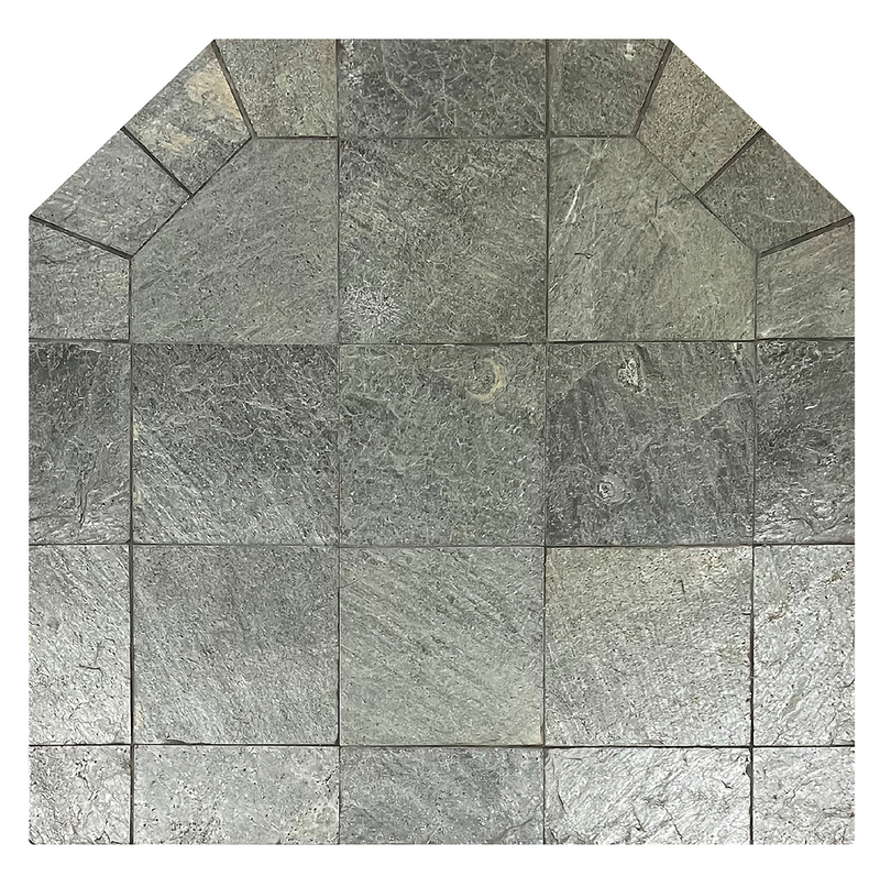 Diamond Hearths Standard Or Corner Hearth Pad - Traditional Edge - Type I - Natural Silver Slate