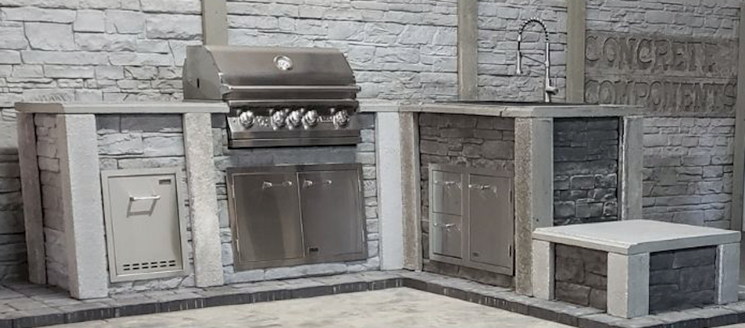 Stone Kitchen L- Shape + Sink unit + Kamado pod