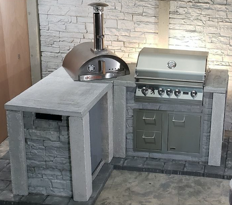 Stone Kitchen L- Shape + Pizza Oven