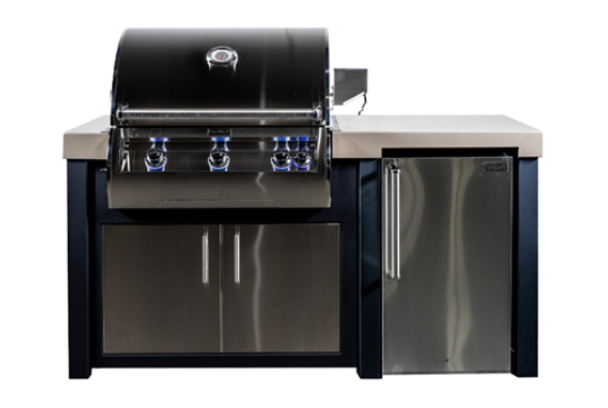 Fire Magic 71" Outdoor Kitchen Island Refrigerator Bundle with FireMagic Echelon Diamond E660I NG Built-In Grill