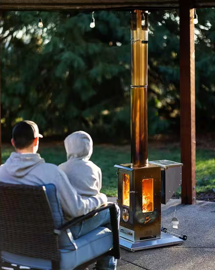 LIL Timber Elite Wood Pellet Burning Patio Heater 75,000 BTU Stainless Steel