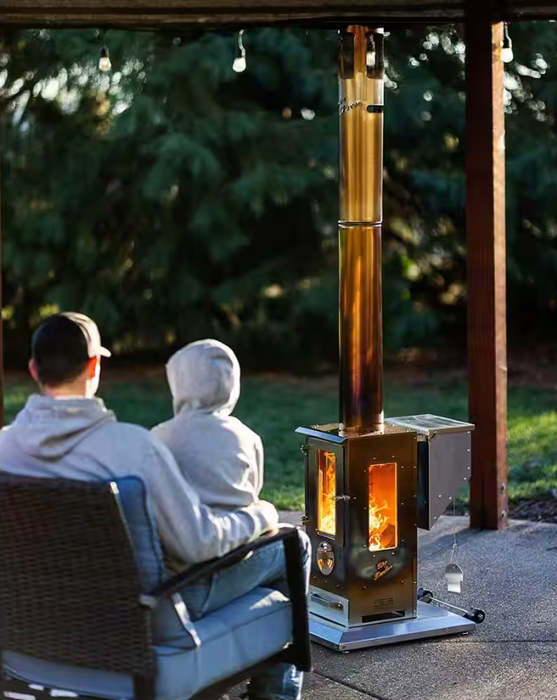 Big Timber Elite Wood Pellet Burning Patio Heater 90,000 BTU Stainless Steel