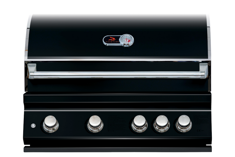 Whistler 34-Inch 4-Burner Built-In Gas Grill With Rear Infrared Burner, Grill Lights, Rotisserie Kit & Cover - Black Stainless