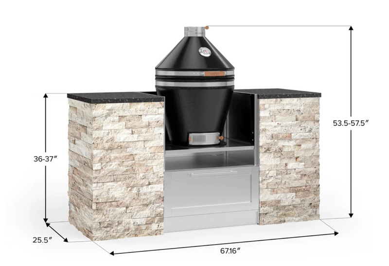 Outdoor Kitchen Signature Series 6 Piece Cabinet Set with Kamado Cabinet with Kamado