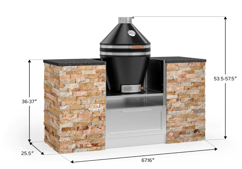 Outdoor Kitchen Signature Series 6 Piece Cabinet Set with Kamado Cabinet with Kamado