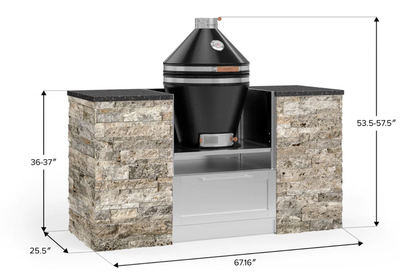 Outdoor Kitchen Signature Series 6 Piece Cabinet Set with Kamado Cabinet with Kamado