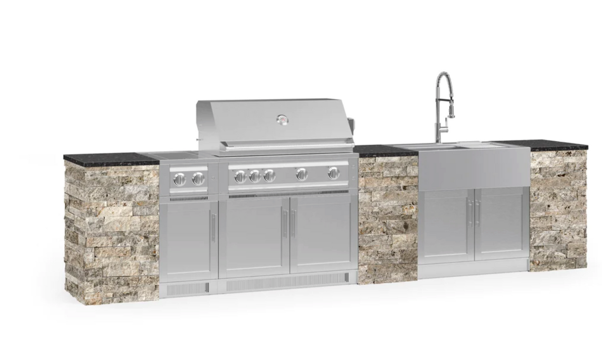 Outdoor Kitchen Signature Series 11 Piece Cabinet Set with 33'' Grill