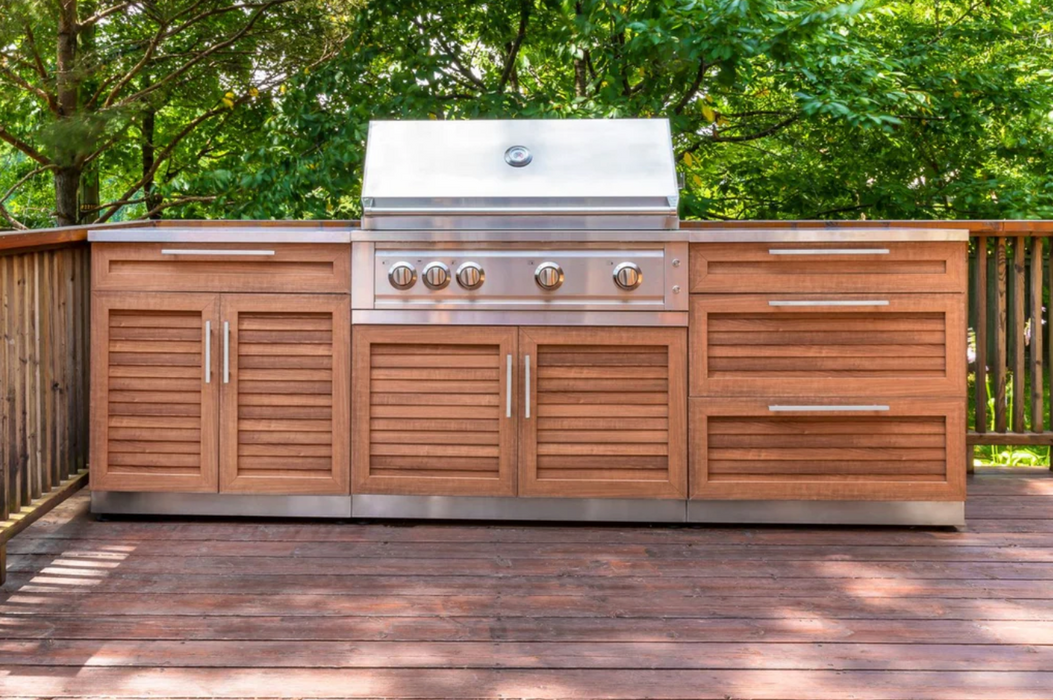 Outdoor Kitchen 4-piece Grove Stainless Steel + Counter Top 96"