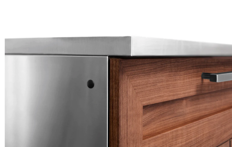 Outdoor Kitchen 3-piece Grove Stainless Steel with Drop-In Stainless Steel Platinum Grill