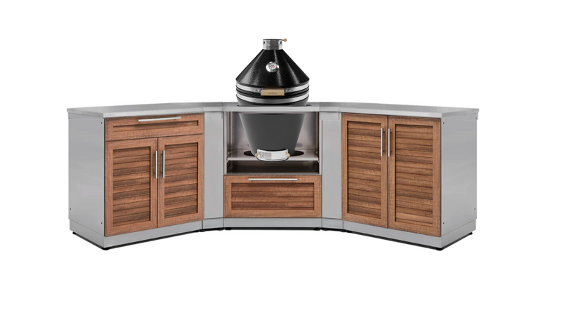 Outdoor Kitchen Grove Stainless Steel 6 Piece Cabinet Set with 2-Door, Bar, Corner and Kamado Cabinet