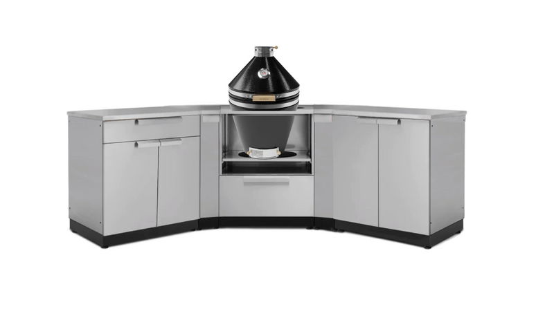 Outdoor Kitchen Stainless Steel 6 Piece Cabinet Set with 2-Door, Bar, Corner and Kamado Cabinet
