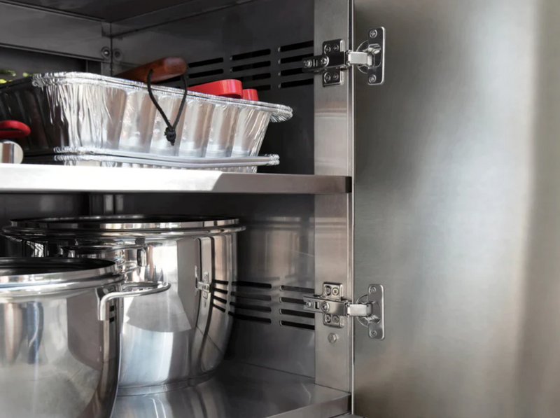 Outdoor Kitchen Aluminum 3 Piece Cabinet Set with 3-Drawer, Bar and Grill Cabinet + 40in Grill