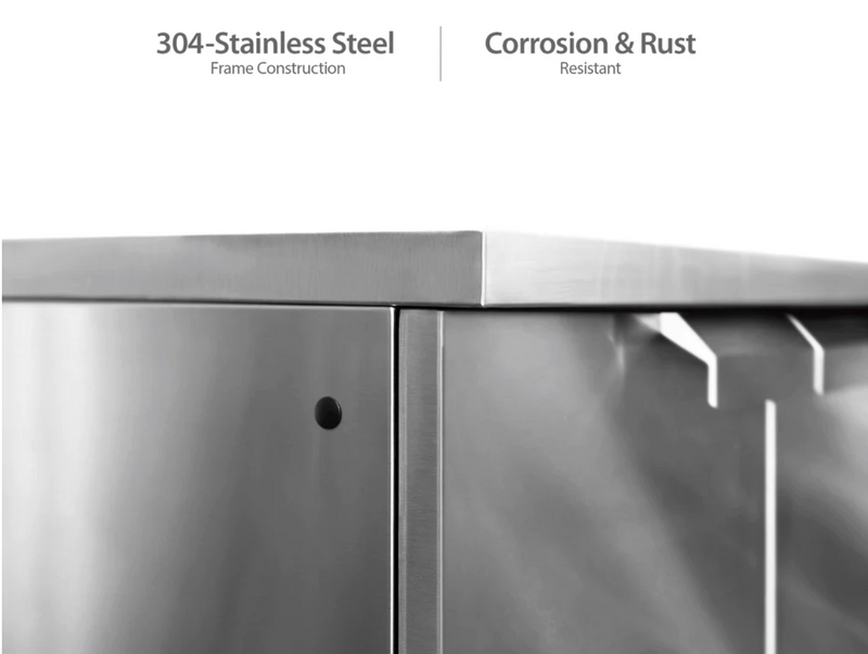 Outdoor Kitchen Stainless Steel 4 Piece Cabinet Set with Bar, Sink and Kamado Cabinet + Kamado