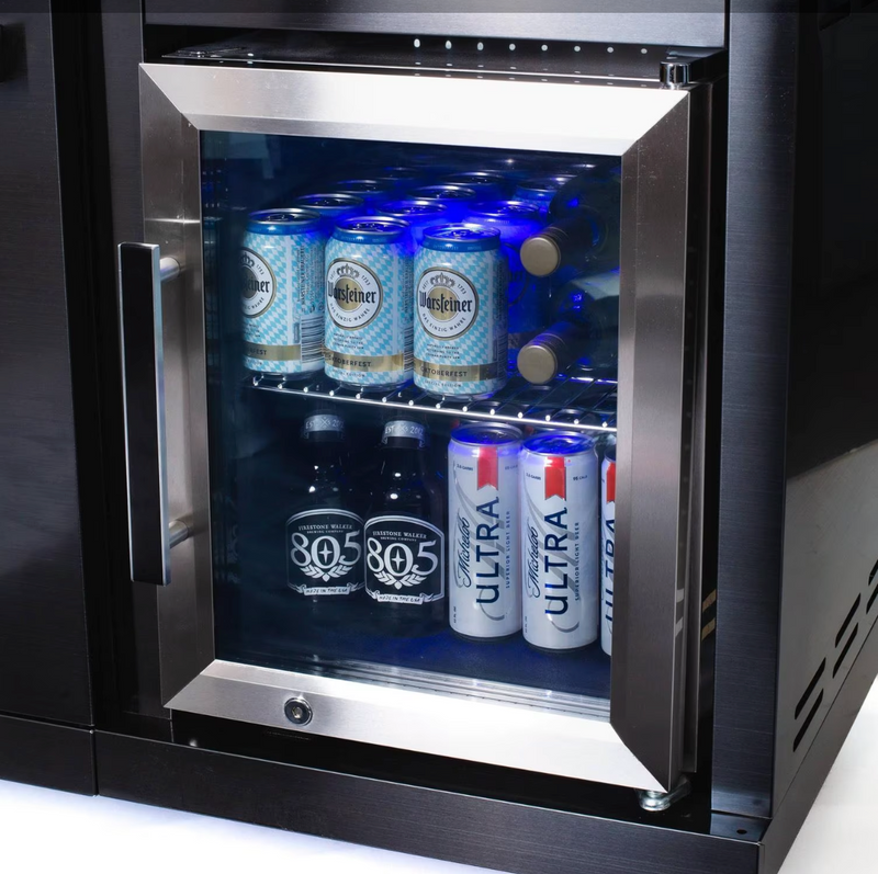 Mont Alpi 957 Propane Island W/ Compact Refrigerator, Infrared Rear Burner & Rotisserie Kit - MA-957FC