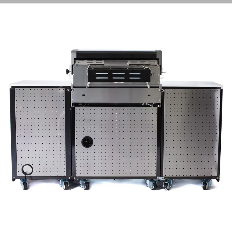 Mont Alpi 957 Propane Island W/ Compact Refrigerator, Infrared Rear Burner & Rotisserie Kit - MA-957FC