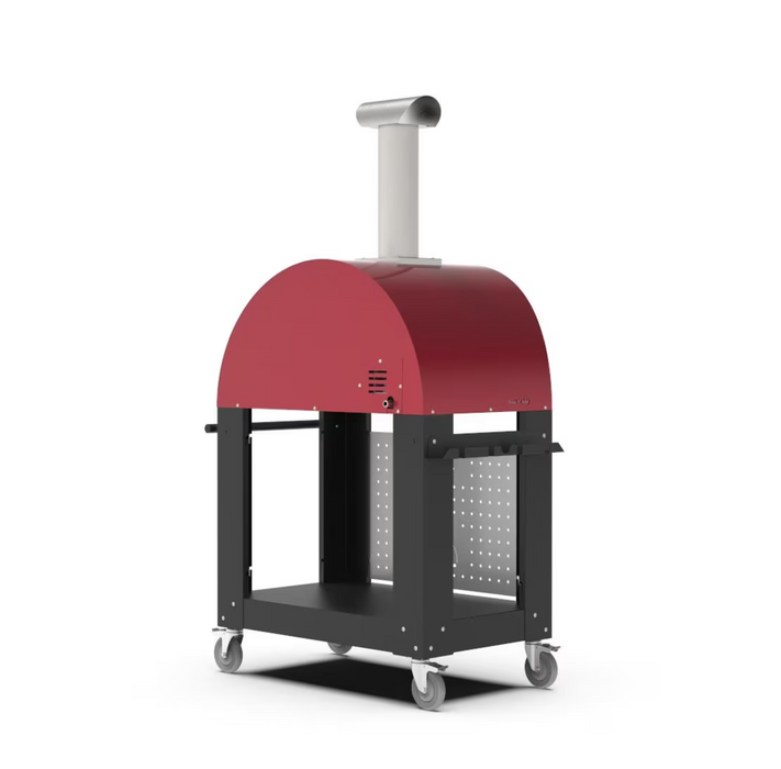 Alfa Moderno 2 Pizze Propane Pizza Oven W/ Natural Gas Conversion Kit and Oven Base - Antique Red - FXMD-2P-GROA-U