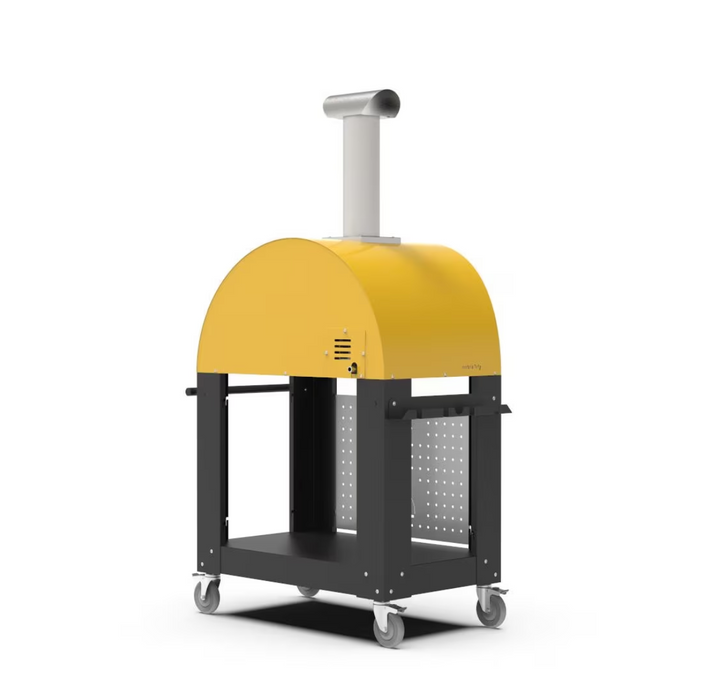 Alfa Moderno 2 Pizze Propane Pizza Oven W/ Natural Gas Conversion Kit and Oven Base - Fire Yellow - FXMD-2P-GGIA-U