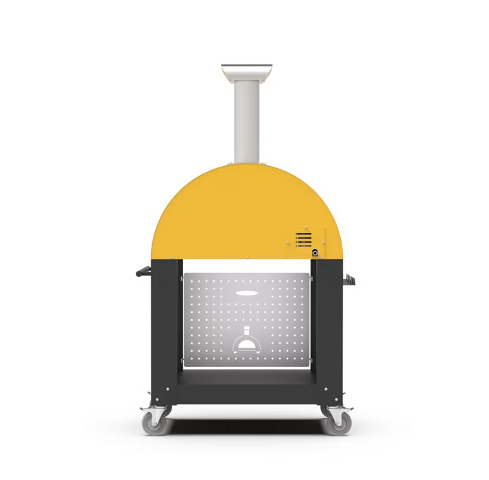 Alfa Moderno 2 Pizze Propane Pizza Oven W/ Natural Gas Conversion Kit and Oven Base - Fire Yellow - FXMD-2P-GGIA-U