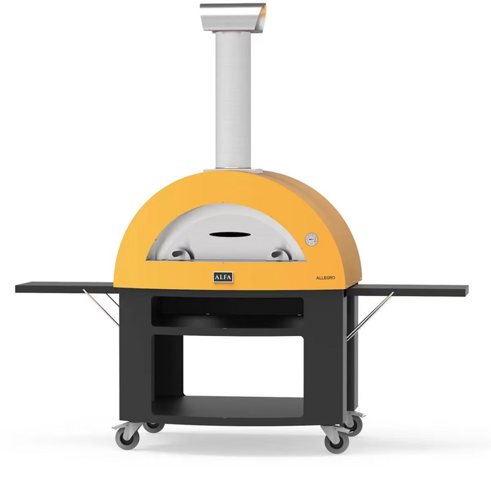 Alfa Moderno 5 Pizze Propane Pizza Oven W/ Natural Gas Conversion Kit and Oven Base - Fire Yellow - FXMD-5P-MGIA-U