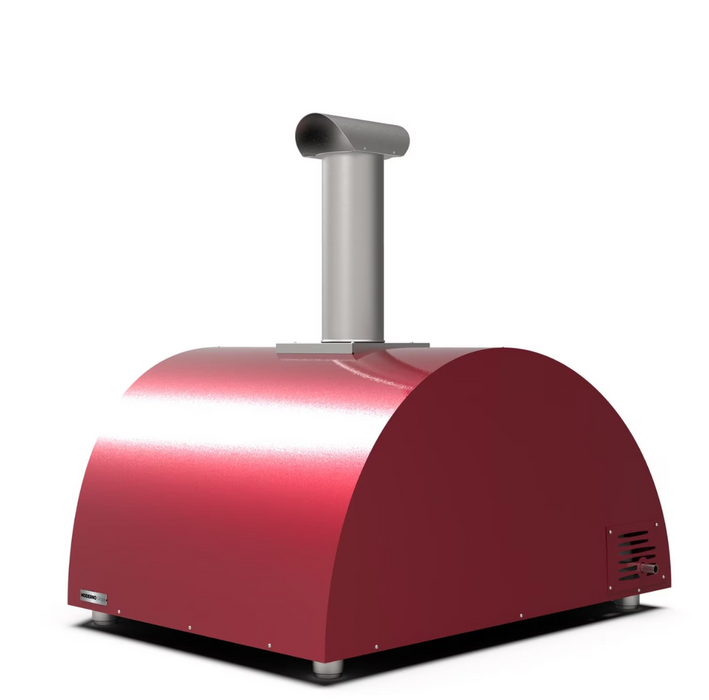 Alfa Moderno 5 Pizze Propane Pizza Oven W/ Natural Gas Conversion Kit and Oven Base - Antique Red - FXMD-5P-MROA-U
