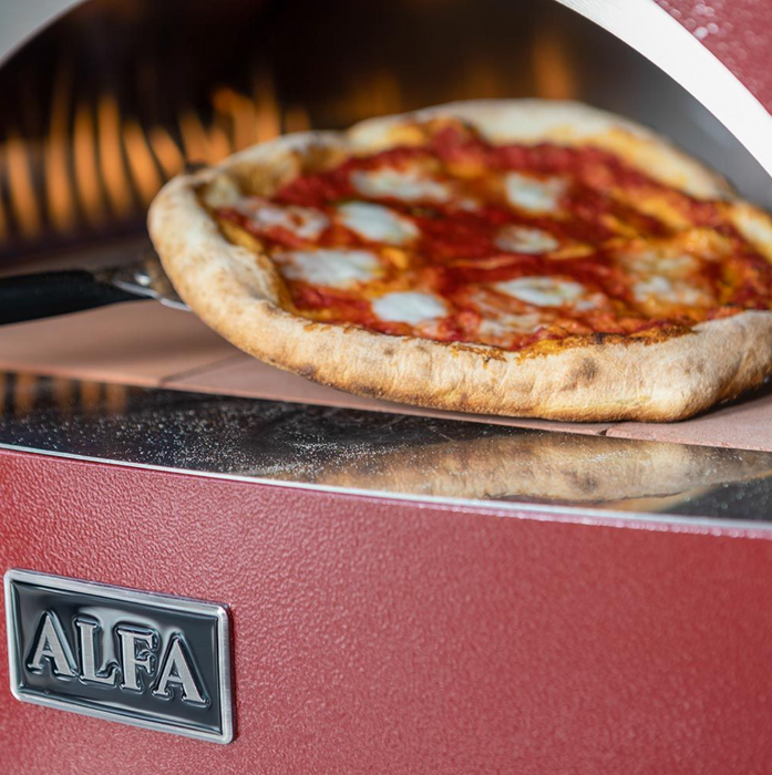 Alfa FXBRIO-NER Brio 27-Inch Dual Fuel Pizza Oven on Cart - Antique red - FXBRIO-GROA-U + BF-BRIO-NER