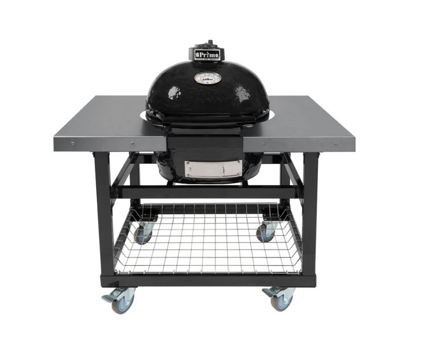 Primo Oval 200 Grill With Steel Cart & Side Shelves