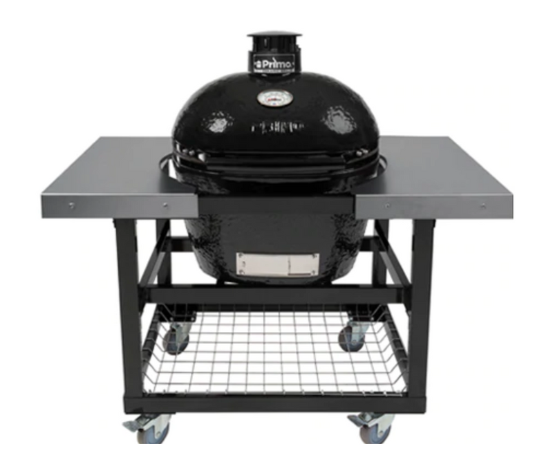 Primo XL400 Oval Ceramic BBQ Cart Model Stainless Steel Side Shelves