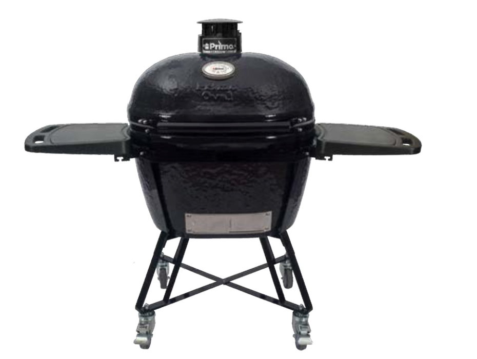 Primo CXLC Extra Large Oval Ceramic Charcoal All-In-One Kamado Grill Head on Wheeled Cradle