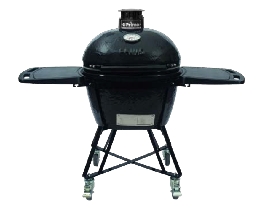 Primo CLGH Large Oval Ceramic Charcoal All-In-One Kamado Grill Head on Wheeled Cradle