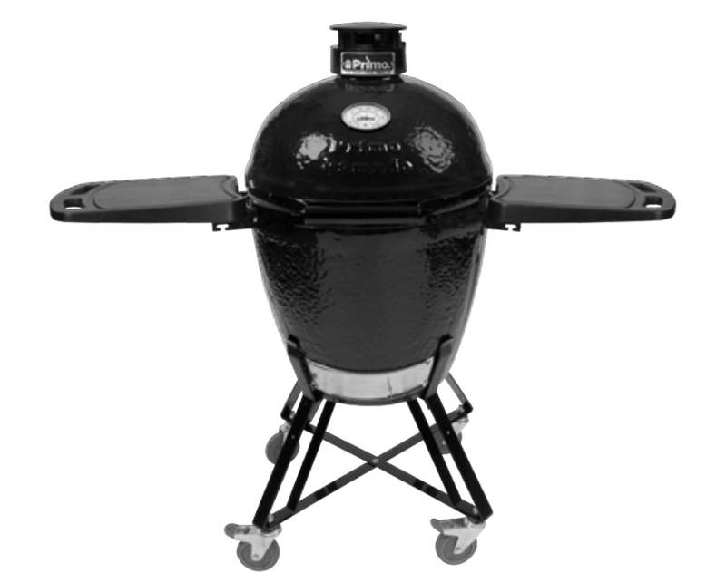 Primo CRC Round Ceramic Charcoal All-In-One Kamado Grill Head on Wheeled Cradle