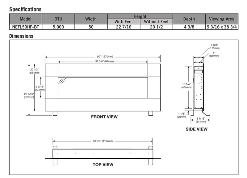 Napoleon NEFL50HF-BT Harsten 50-Inch Wall Mount or Standalone Electric Fireplace with Bluetooth Speakers