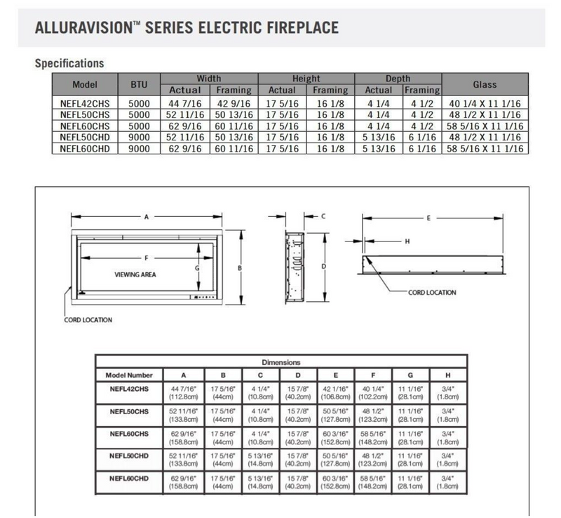 Napoleon NEFL74CHS-1 Alluravision Slimline Linear Electric Fireplace